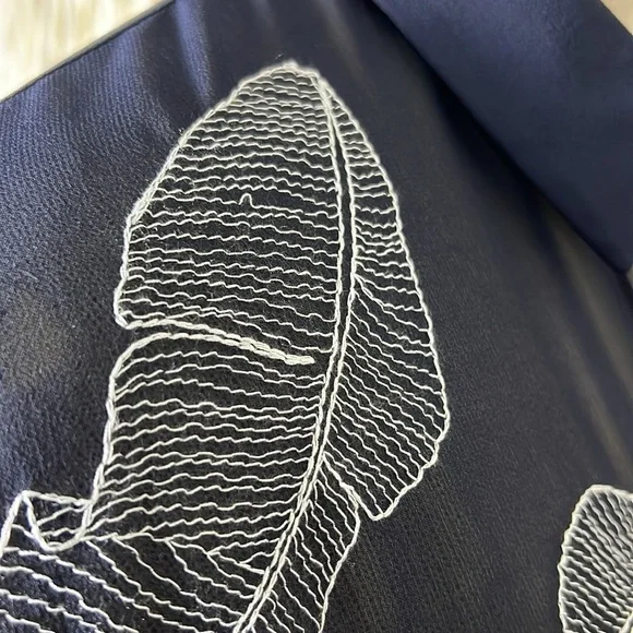 Lafayette 148 New York Kyrie Navy Sheer Silk Georgette Shirt Small